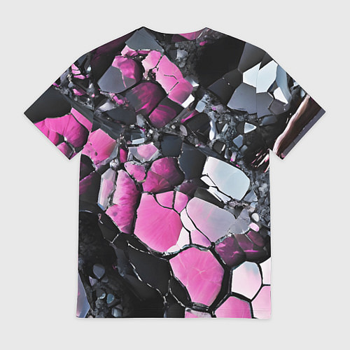 Мужская футболка Чёрно-розовый камень / 3D-принт – фото 2