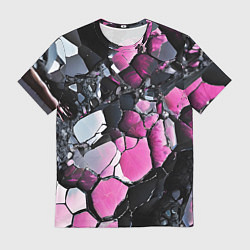 Мужская футболка Чёрно-розовый камень