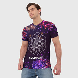 Футболка мужская Праздничный Coldplay, цвет: 3D-принт — фото 2
