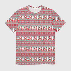 Футболка мужская Рождественский паттерн, цвет: 3D-принт