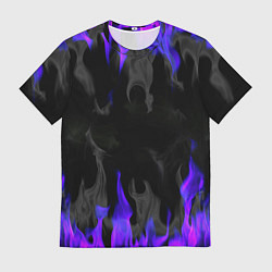 Футболка мужская Неоновый огонь и дым, цвет: 3D-принт