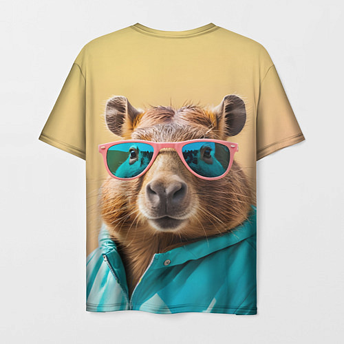Мужская футболка Модная капибара в отпуске / 3D-принт – фото 2