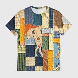 Мужская футболка Пэчворк с собакой