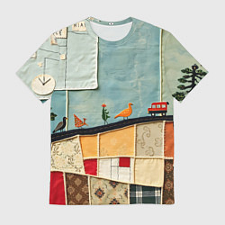 Мужская футболка Детский пэчворк
