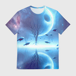 Мужская футболка Луна и рыбы - нейроарт фантазия