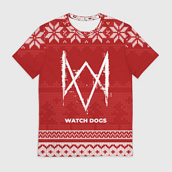 Футболка мужская Новогодний Watch Dogs, цвет: 3D-принт
