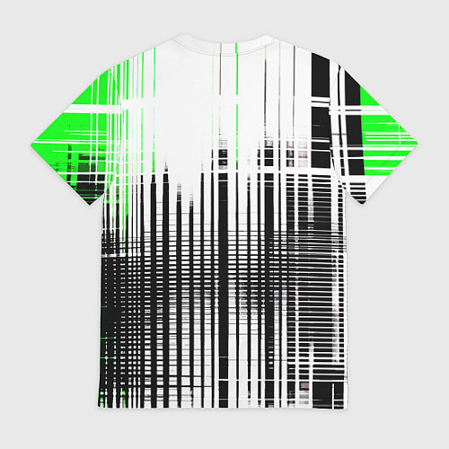 Мужская футболка Зелёно-чёрный гранж на белом фоне / 3D-принт – фото 2