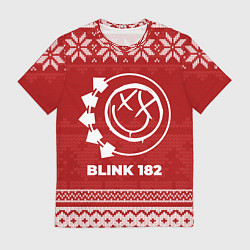 Футболка мужская Новогодний Blink 182, цвет: 3D-принт
