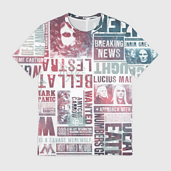 Мужская футболка Паттерн газеты - Гарри Поттер Сириус Блэк и Люциус