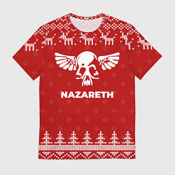 Футболка мужская Новогодний Nazareth с оленями, цвет: 3D-принт