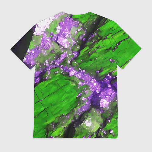 Мужская футболка Фиолетовый минерал в зелёном камне / 3D-принт – фото 2