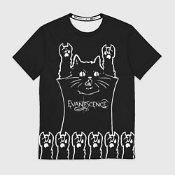 Футболка мужская Evanescence: cat rock, цвет: 3D-принт