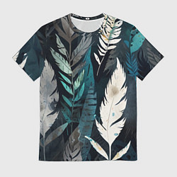 Мужская футболка Перья и листья