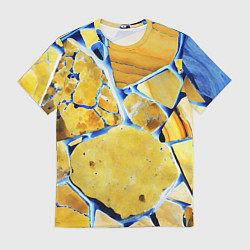 Мужская футболка Жёлто-синяя абстракция