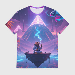 Футболка мужская Психоделическая капибара, цвет: 3D-принт