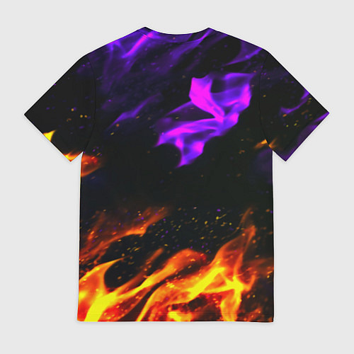 Мужская футболка Warthunder neon flame / 3D-принт – фото 2