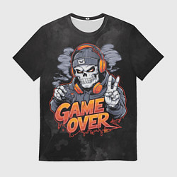 Футболка мужская Скелет геймер с геймпадом, цвет: 3D-принт