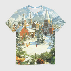 Мужская футболка Фон рождества