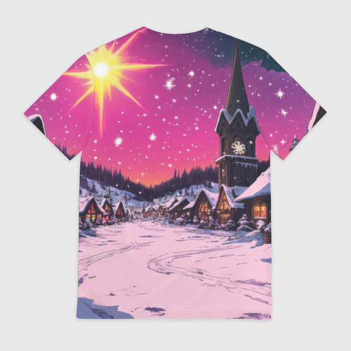 Мужская футболка Закат рождества / 3D-принт – фото 2