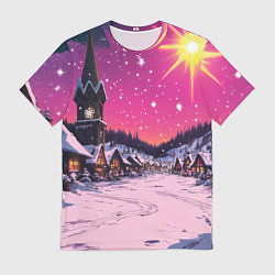 Мужская футболка Закат рождества