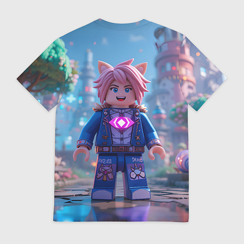 Мужская футболка Roblox pink hair / 3D-принт – фото 2