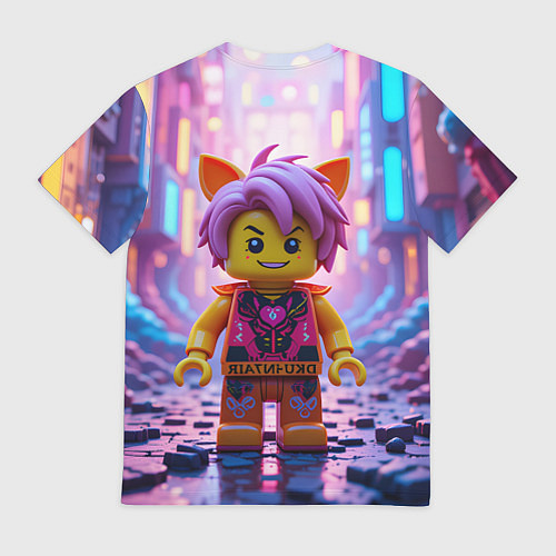 Мужская футболка Роблокс с фиолетовыми волосами / 3D-принт – фото 2