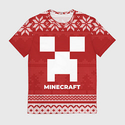 Футболка мужская Новогодний Minecraft, цвет: 3D-принт