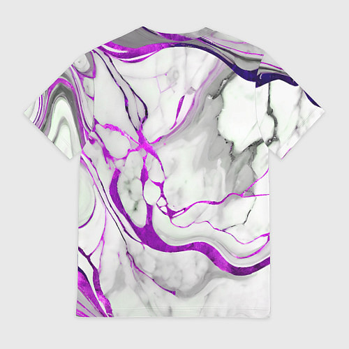 Мужская футболка Фиолетово-белый мрамор / 3D-принт – фото 2