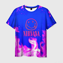 Футболка мужская Nirvana neon flame, цвет: 3D-принт