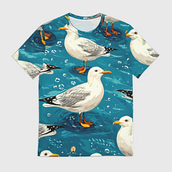 Футболка мужская Чайка, цвет: 3D-принт