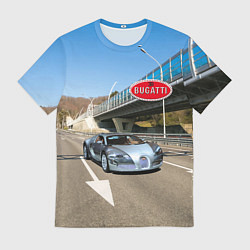Мужская футболка Бугатти на трассе