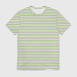 Мужская футболка Зелёный с фиолетовой полосой