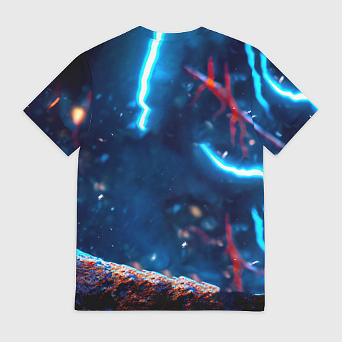 Мужская футболка Снигирь и молнии / 3D-принт – фото 2