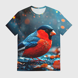 Футболка мужская Обыкновенный снегирь, цвет: 3D-принт