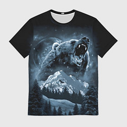 Футболка мужская Медведь в зимнем лесу, цвет: 3D-принт