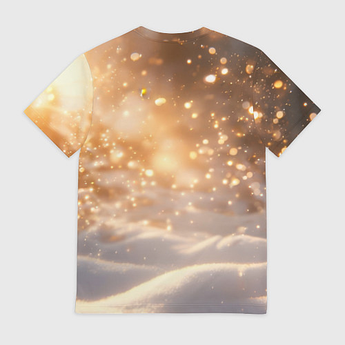 Мужская футболка Рыжая лисичка в снежном лесу / 3D-принт – фото 2