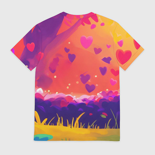 Мужская футболка Влюбленный милый песец / 3D-принт – фото 2