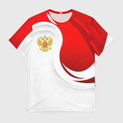 Мужская футболка Россия - красный и белый