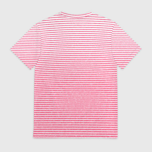 Мужская футболка Полосатый розовый текстурный / 3D-принт – фото 2