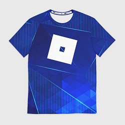 Футболка мужская Roblox blue poly, цвет: 3D-принт