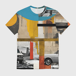 Мужская футболка Ретро коллаж с автомобилем