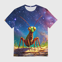 Футболка мужская Богомол и звездное небо, цвет: 3D-принт