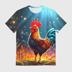 Футболка мужская Блестящий петух, цвет: 3D-принт