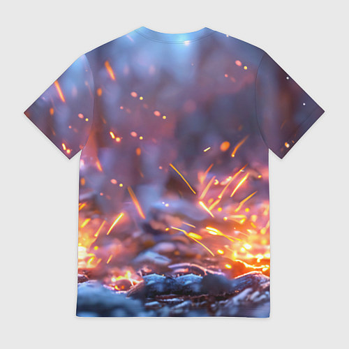 Мужская футболка Песец в искрах / 3D-принт – фото 2