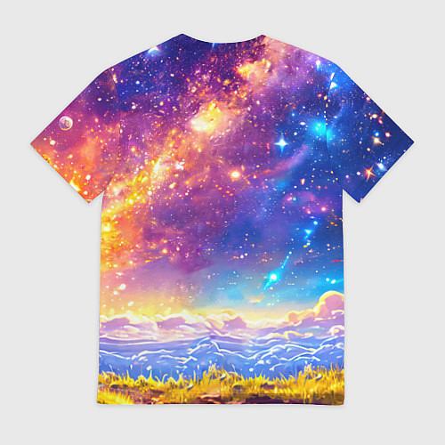 Мужская футболка Коровка и звездное небо / 3D-принт – фото 2