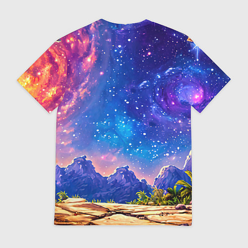 Мужская футболка Диплодок звездной ночью / 3D-принт – фото 2
