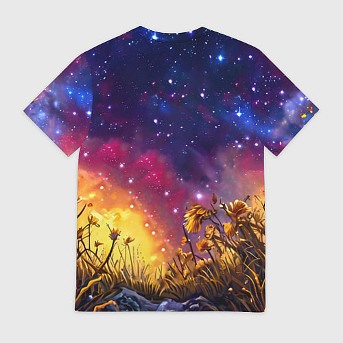 Мужская футболка Песец в звездную ночь / 3D-принт – фото 2