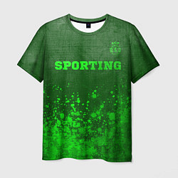 Футболка мужская Sporting - green gradient посередине, цвет: 3D-принт