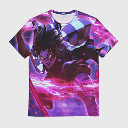 Футболка мужская Клинок рассекающий демонов - аниме, цвет: 3D-принт