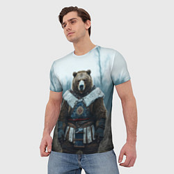 Футболка мужская Воин русский медведь, цвет: 3D-принт — фото 2